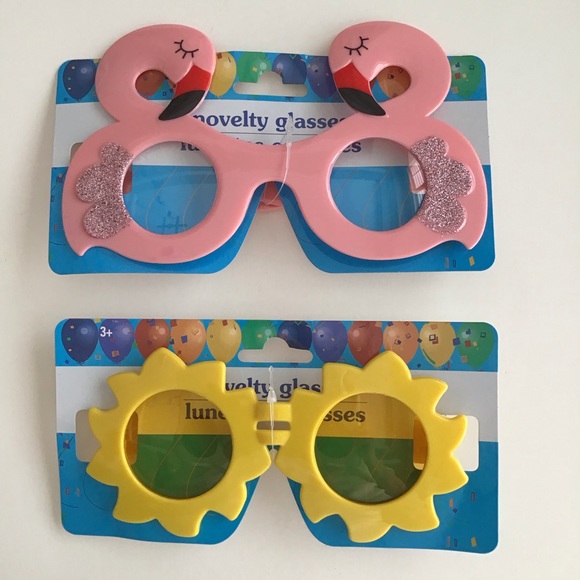 Unbranded Accessories - NEW Flamingos & Sun Party Sunglasses 2 PAIR Selfie Beach Girl Trip Birthday Bar